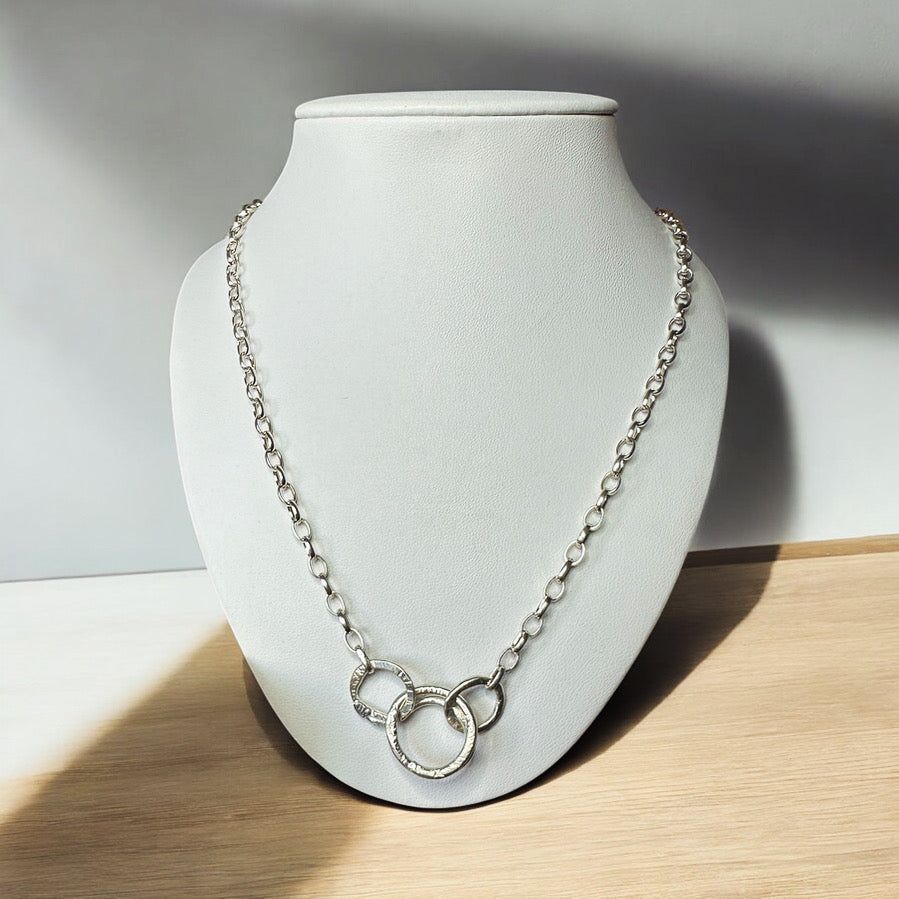 Argentium Silver Belcher Chain Necklace with Loops