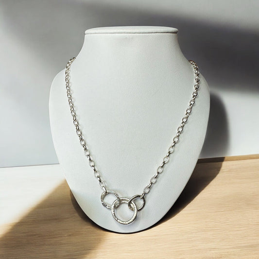 Argentium Silver Belcher Chain Necklace with Loops