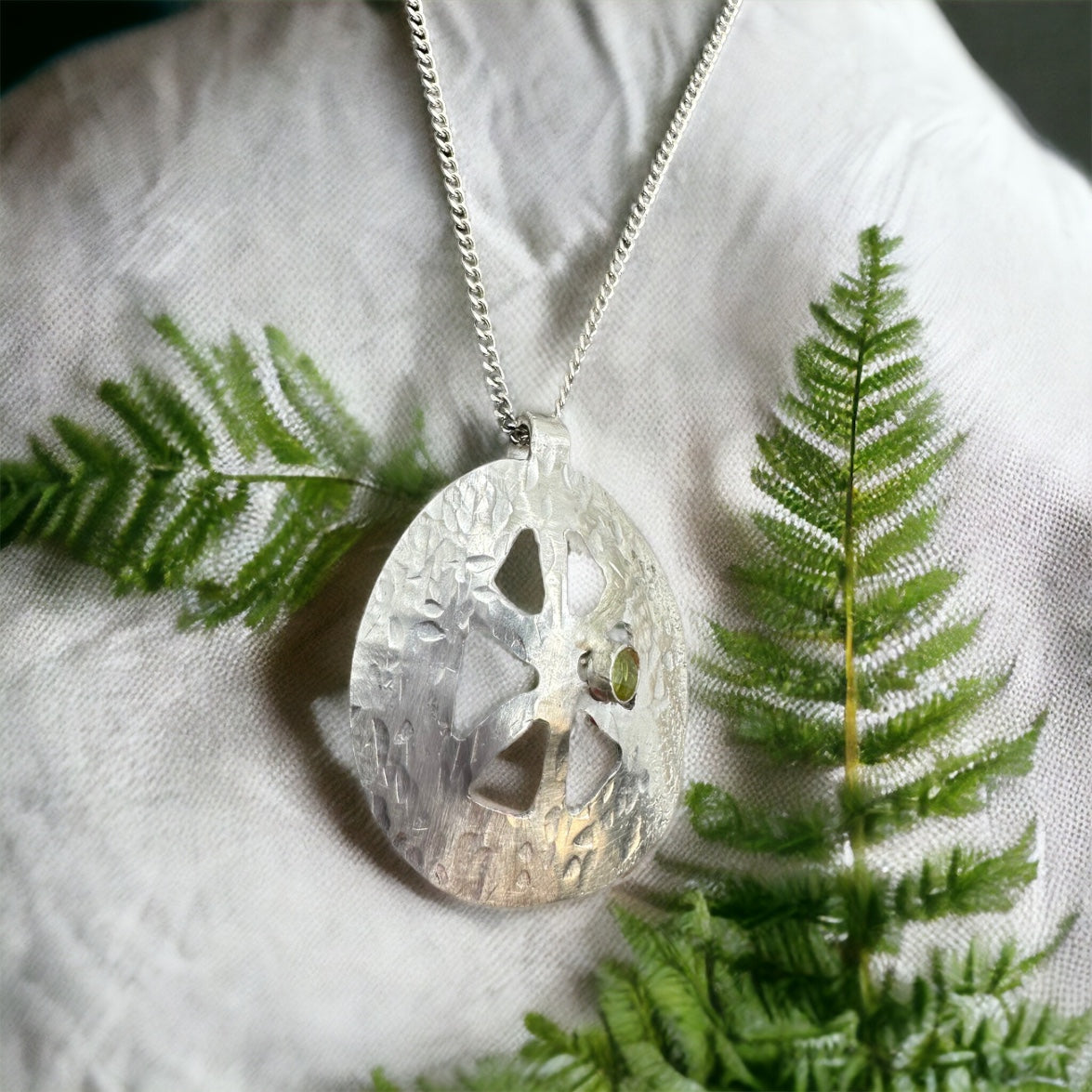 Argentium Silver Pendant with Peridot