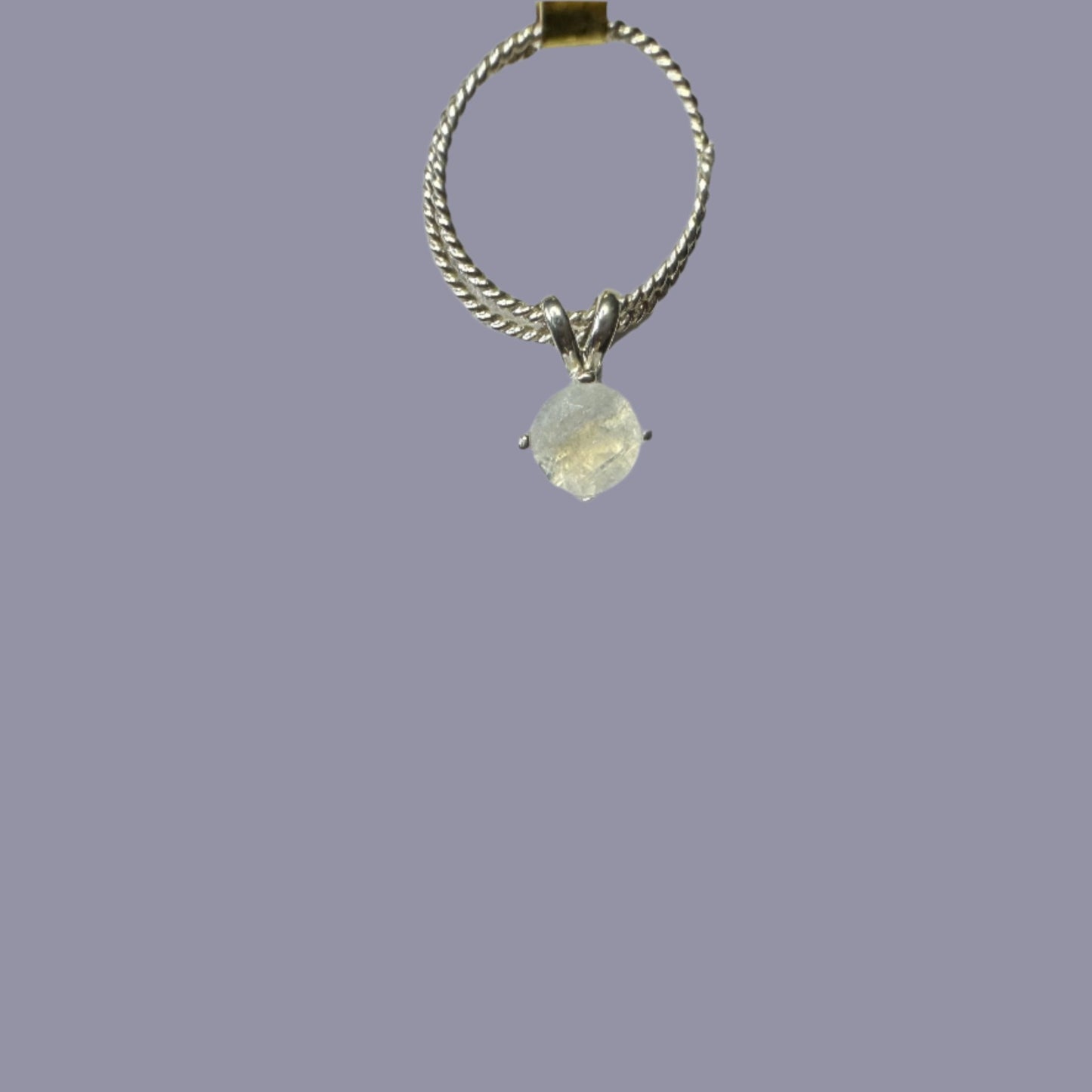 18k Gold Pendant with silver loop and Moonstone dangle