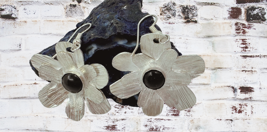 Argentium Silver Earrings: Mystical Beauty with Black Obsidian