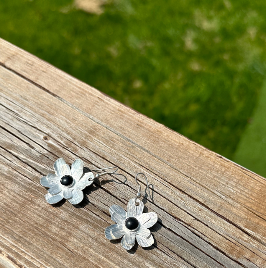 Argentium Silver Earrings: Mystical Beauty with Black Obsidian