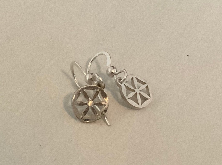Flower of Life Earrings 1cm round