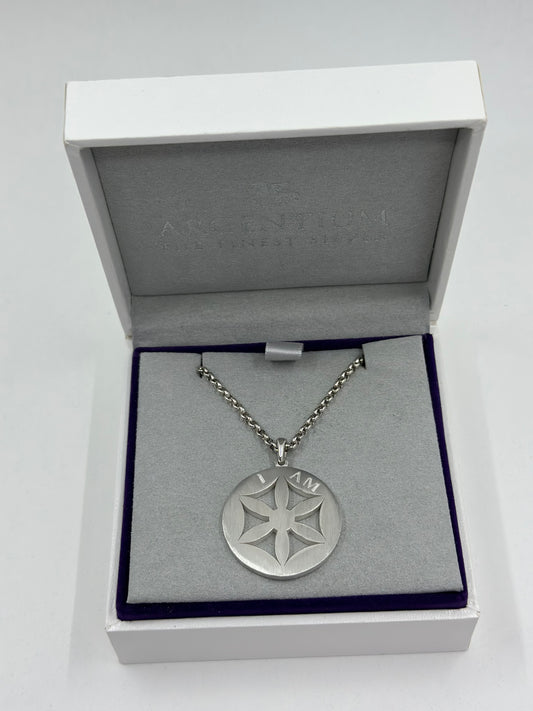 Flower of Life Argentium Pendant with Belcher Chain - Unisex